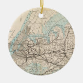 Karte von Königen, Queens, Long Island Keramik Ornament (Vorne)