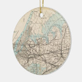 Karte von Königen, Queens, Long Island Keramik Ornament (Links)