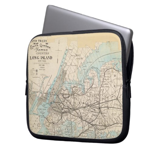 Karte von Königen, Queens, Long Island Laptopschutzhülle (Vorderseite Links)