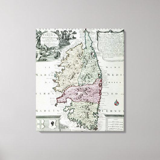 Karte von Korsika Leinwanddruck (Vorderseite)