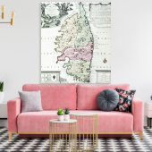 Karte von Korsika Leinwanddruck (Insitu (Wohnzimmer))