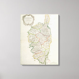 Karte von Korsika Leinwanddruck