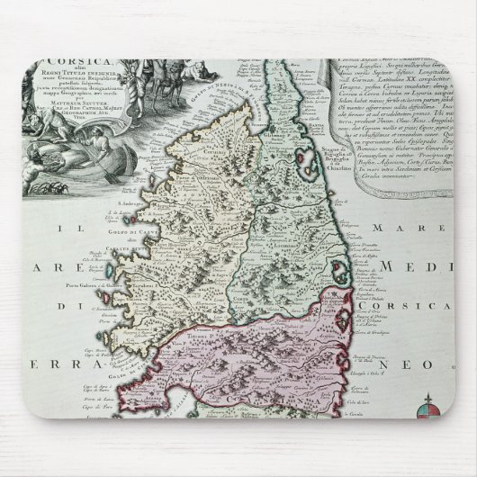 Karte von Korsika Mousepad (Vorne)