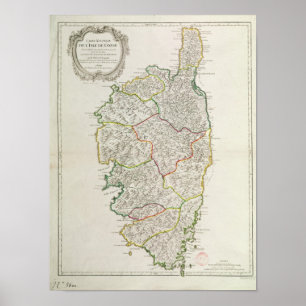 Karte von Korsika Poster