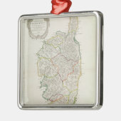 Karte von Korsika Silbernes Ornament (Links)