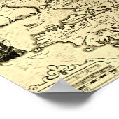 Karte von Kuba und Hispaniola Poster (Ecke)