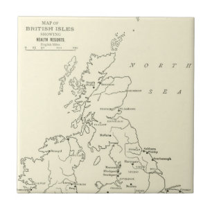 Karte von Kurorten Großbritanniens Fliese