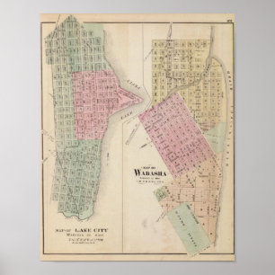 Karte von Lake City und Karte von Wabasha, Minneso Poster