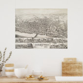 Karte von Lambertville, New Jersey, 1883 Poster (Küche)