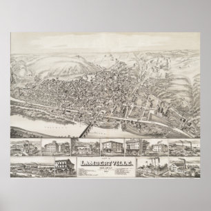 Karte von Lambertville, New-Jersey im Jahre 1883 Poster