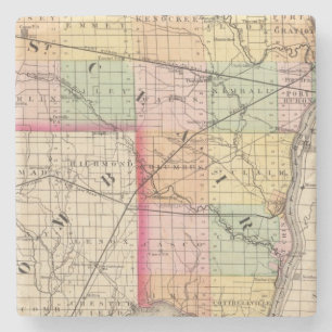 Karte von Landkreis St. Clair, Michigan Steinuntersetzer