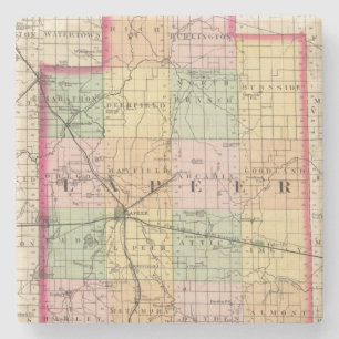 Karte von Lapeer County, Michigan Steinuntersetzer