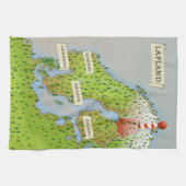Karte von Lappland Geschirrtuch (Horizontal)