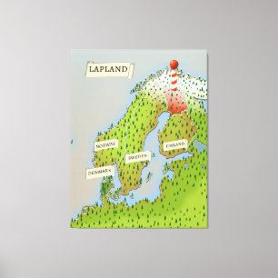 Karte von Lappland Leinwanddruck