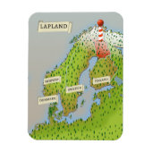 Karte von Lappland Magnet (Vertikal)