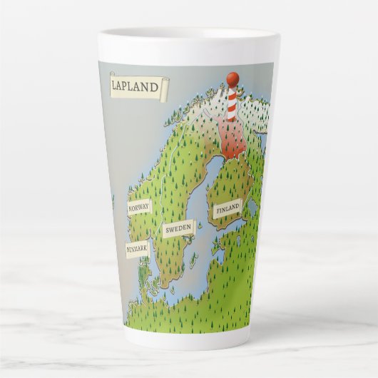 Karte von Lappland Milchtasse (Vorderseite)