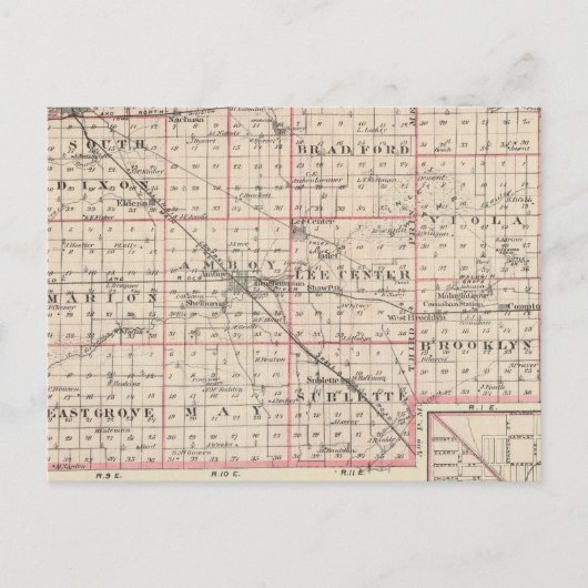 Karte von Lee Landkreis und Amboy (Vorderseite)