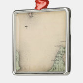 Karte von Leelanau County, Michigan Ornament Aus Metall (Links)