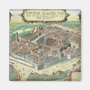 Karte von Leipzig, von "Civitates Orbis Terrarum" Magnet