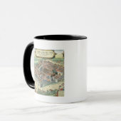 Karte von Leipzig, von "Civitates Orbis Terrarum" Tasse (Vorderseite Links)