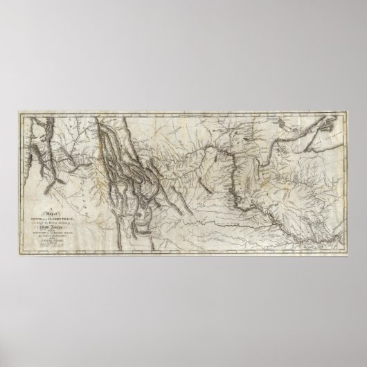 Karte von Lewis und Clarks Track 2 Poster (Vorne)