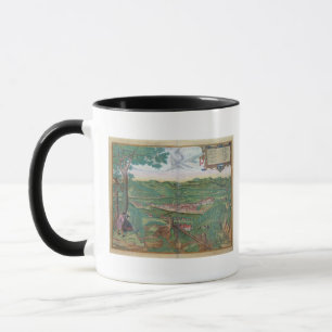Karte von Linz, von "Civitates Orbis Terrarum" Tasse