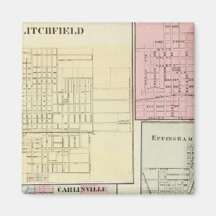 Karte von Litchfield, Carlinsville, Salem Magnet