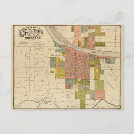 Karte von Little Rock und Argenta, Arkansas (1888) (Vorderseite)