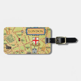 Karte von London England Gepäckanhänger