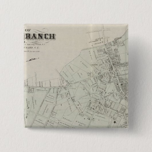 Karte von Long Branch, NJ Button (Vorderseite)