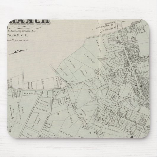 Karte von Long Branch, NJ Mousepad (Vorne)