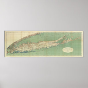 Karte von Long Island Poster