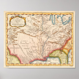 Karte von Louisiana 1760 Poster