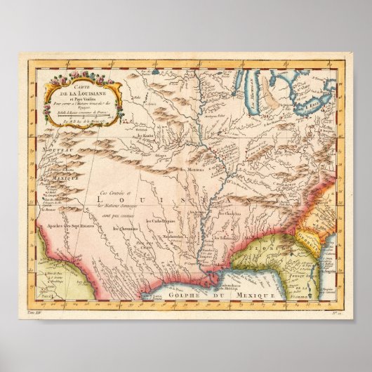 Karte von Louisiana 1760 Poster (Vorne)