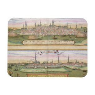 Karte von Lübeck und von Hamburg, von 'Civitates Magnet