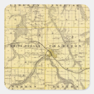 Karte von Lucas County, Staat von Iowa Quadratischer Aufkleber