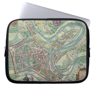 Karte von Luxemburg, von 'Civitates Orbis Terrarum Laptopschutzhülle
