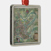 Karte von Luxemburg, von 'Civitates Orbis Terrarum Silbernes Ornament (Rechts)