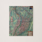 Karte von Lyon, von "Civitates Orbis Terrarum" Puzzle (Vertikal)