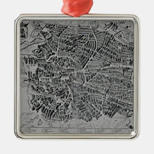 Karte von Madrid Silbernes Ornament (Vorne)