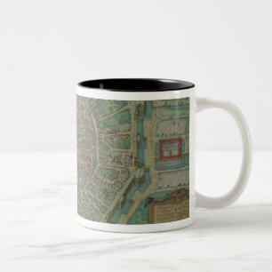Karte von Mailand, von "Civitates Orbis Terrarum" Zweifarbige Tasse