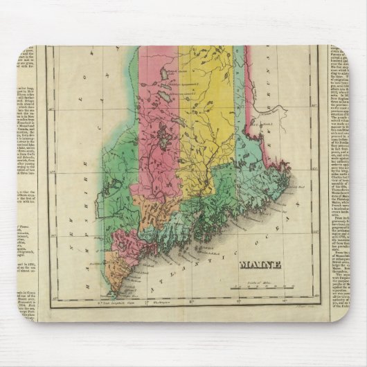 Karte von Maine Mousepad (Vorne)