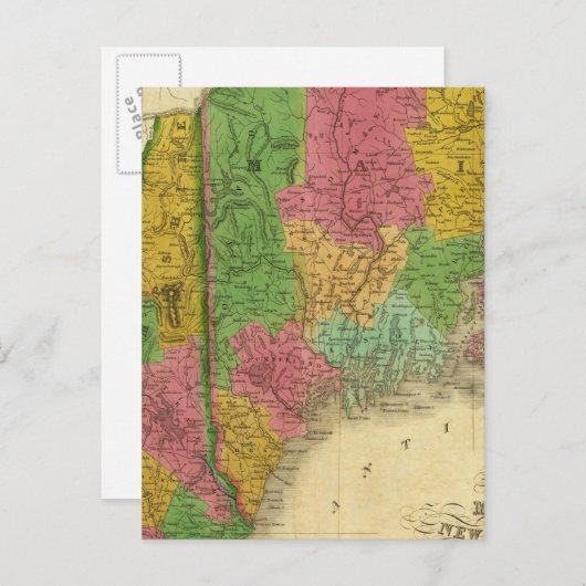 Karte von Maine, New Hampshire und Vermont (Vorne/Hinten)