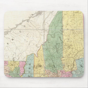 Karte von Maine, New Hampshire, Vermont Mousepad