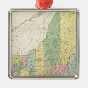 Karte von Maine, New Hampshire, Vermont Ornament Aus Metall