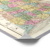 Karte von Maine, New Hampshire, Vermont Poster (Ecke)