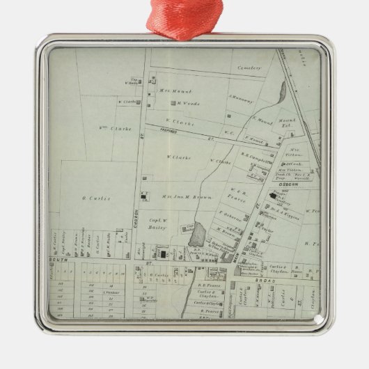 Karte von Manasquan, New Jersey Silbernes Ornament (Vorne)