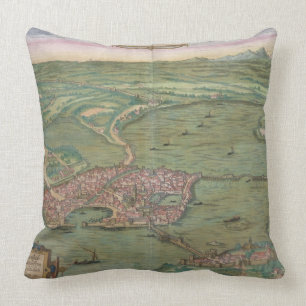 Karte von Mantua, von "Civitates Orbis Terrarum" Kissen