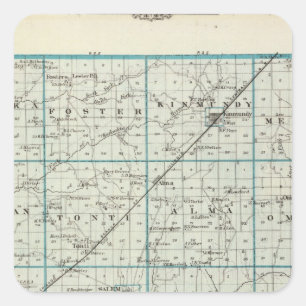 Karte von Marion County Quadratischer Aufkleber