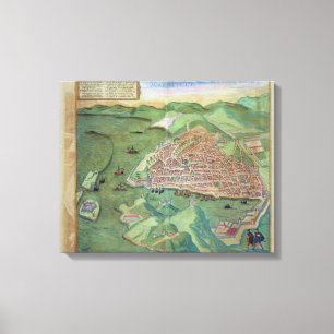 Karte von Marseille, von 'Civitates Orbis Terrarum Leinwanddruck